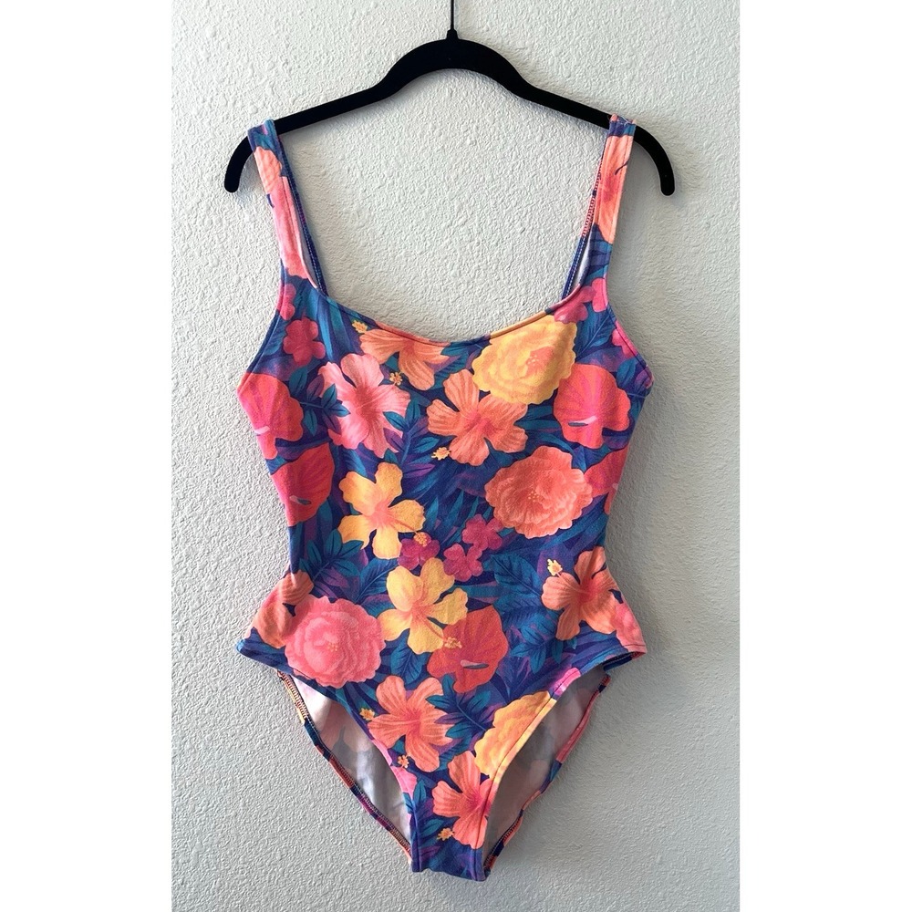 Vtg 80s 90s Sassafras Swimwear One Piece Bathing Suit Size L? Floral Retro